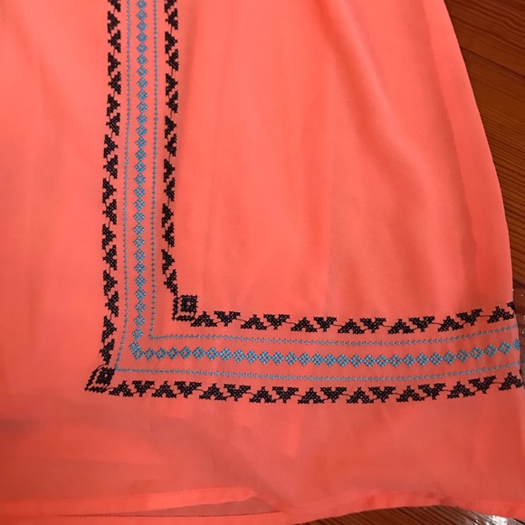 Coral Embroidered Dress - Picture 4 of 8